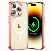 JETech Magnetic Case for iPhone 14 Pro Max 6.7-Inch Compatible with MagSafe Wireless Charging, Shockproof Phone Bumper Cover, Anti-Scratch Clear Back (Rose Gold)